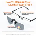 Clip-L - Rectangle Gray Clip On Sunglasses for Men & Women